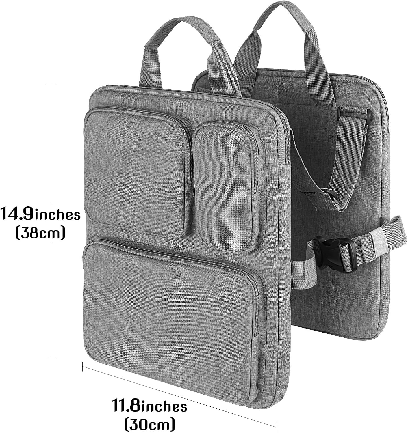 Add-a-Bag Luggage Strap – Adjustable Over Luggage Organizer for Hanging Extra Bag, Hands-Free Multi Travel Accessory for Business Trips & Vacations, Fits Most Suitcases & Laptop (Gray-3)