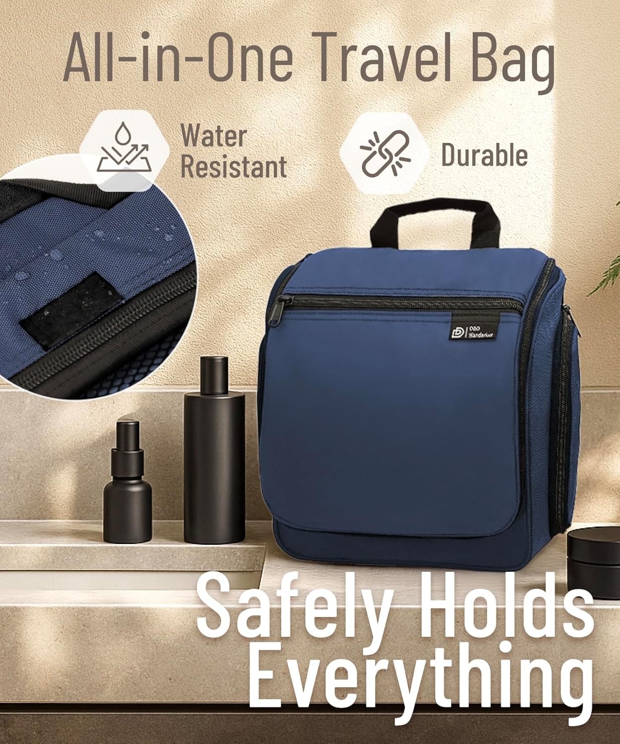 DD D&D Wanderlust D&D Hanging Travel Toiletry Bag for Men and Women – Cosmetics, Makeup and Toiletries Organizer Kit with 10 Compartments