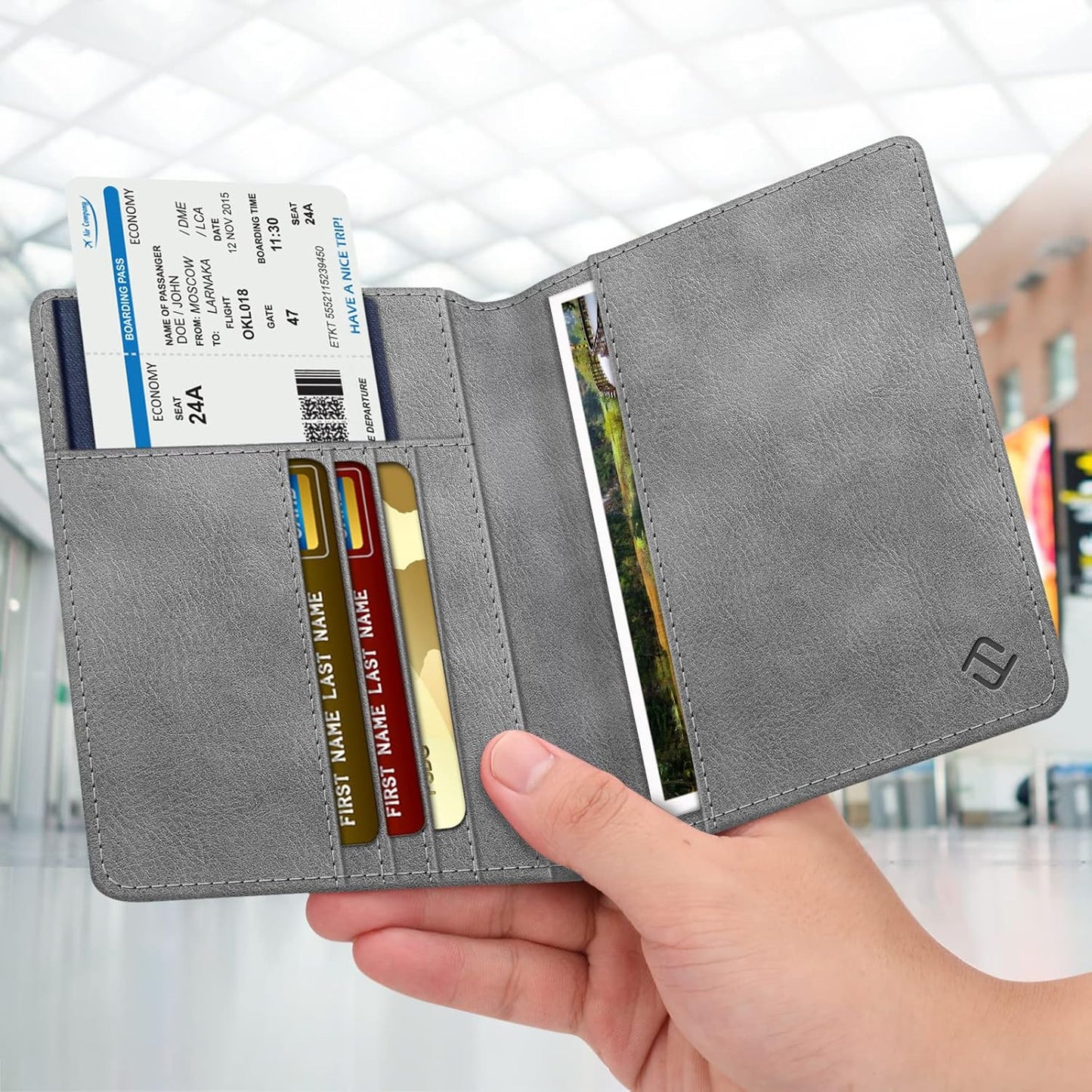 FINTIE Passport Holder, Slim Travel Wallet RFID Blocking Card Case Cover Passport Cover Protector Essentials with Credit Card Slots for Women/Men