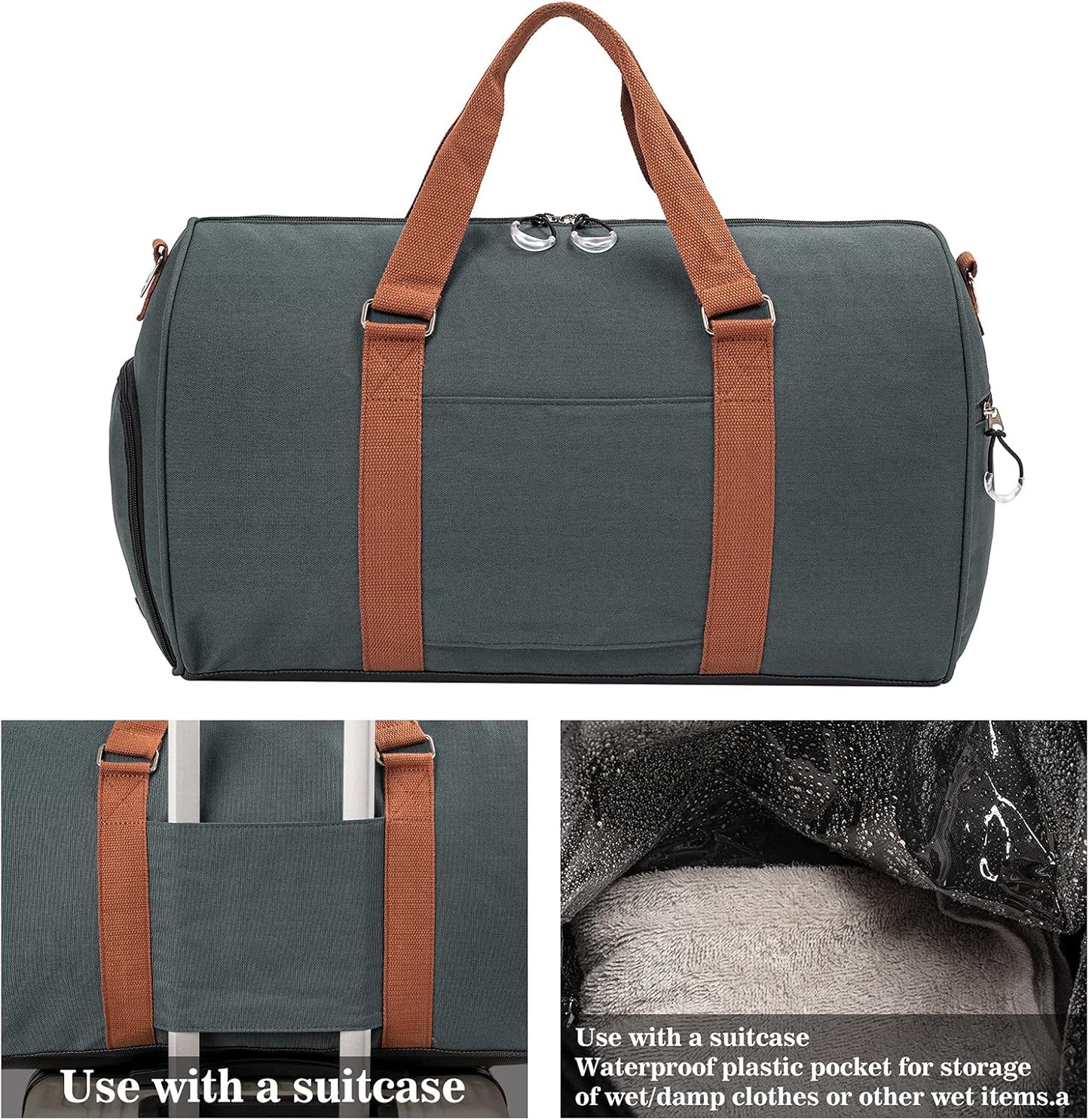 Kuston Sports Gym Bag with Shoe Compartment&Wet Pocket,Travel Duffel bag,Weekend Bag,Workout Bag