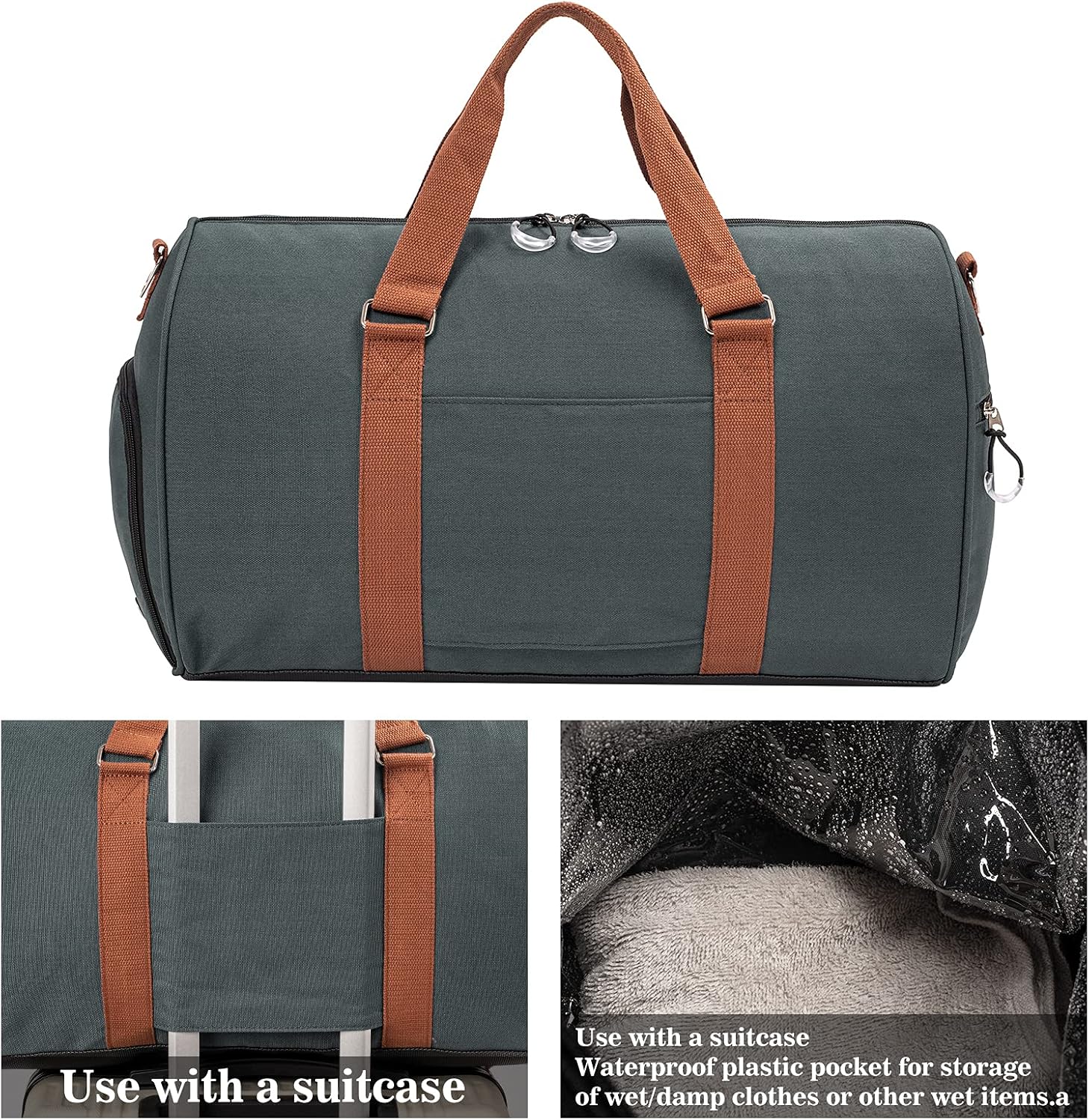Kuston Sports Gym Bag with Shoe Compartment&Wet Pocket,Travel Duffel bag,Weekend Bag,Workout Bag
