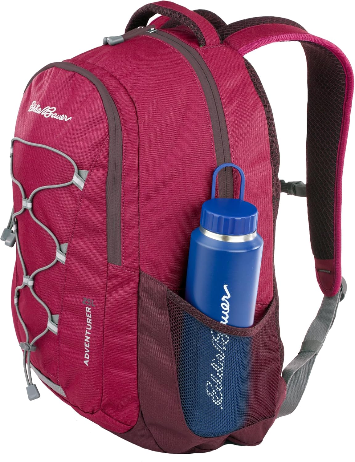 Eddie Bauer Adventurer Backpack with Organization Compartments and Hydration/Laptop Compatible Sleeve, Adventurer - Dark Berry, 25L