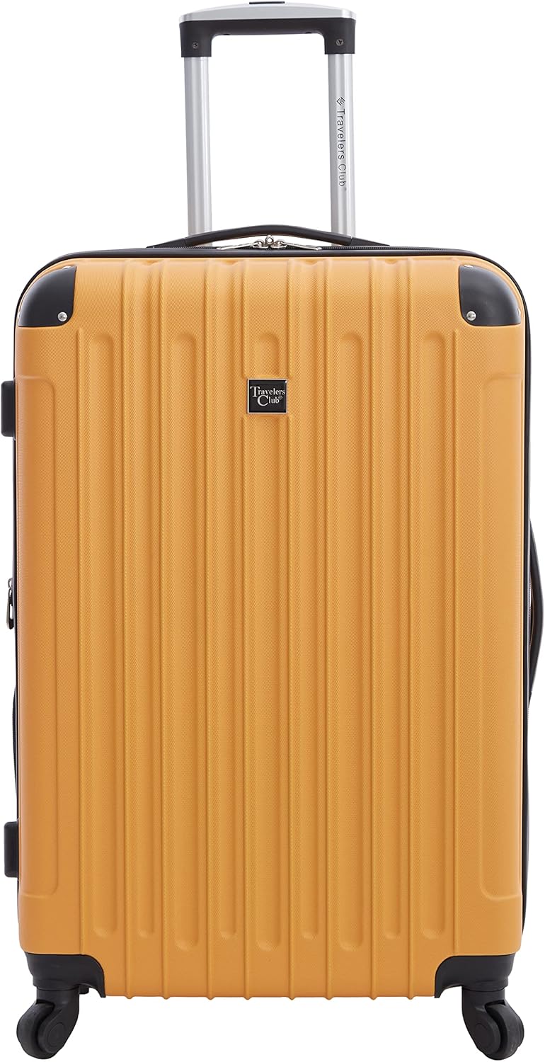 Travelers Club Midtown Hardside Luggage Travel, Butterscotch, 4-Piece Set