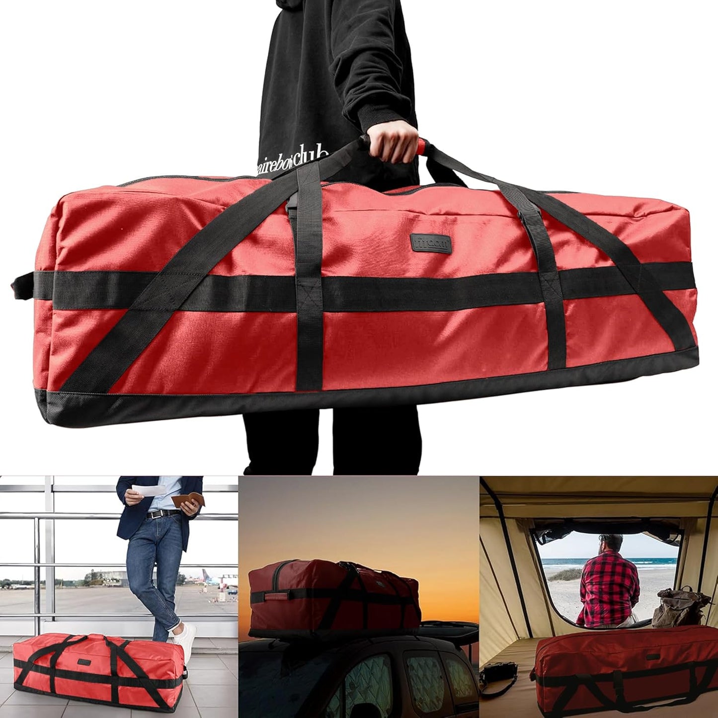 Fitdom 106L 45" Heavy Duty Extra Large Duffle with Upgrade Zipper, Durable & Water Resistant. Perfect as Camping Travel Storage Tent Storage Sports Equipment Bag For Coaches & More