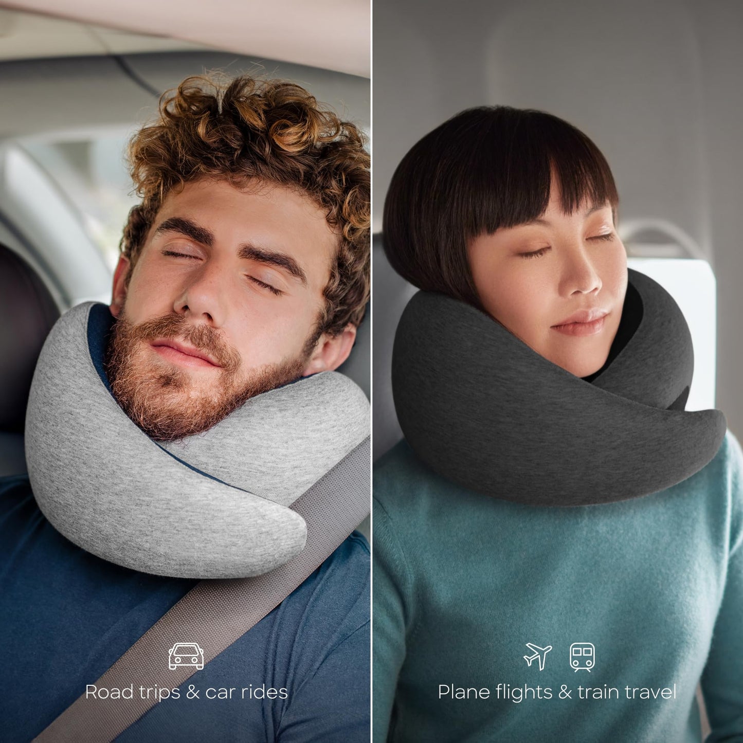 Ostrichpillow GO Travel Pillow, 360° Memory Foam Support, Soft & Washable