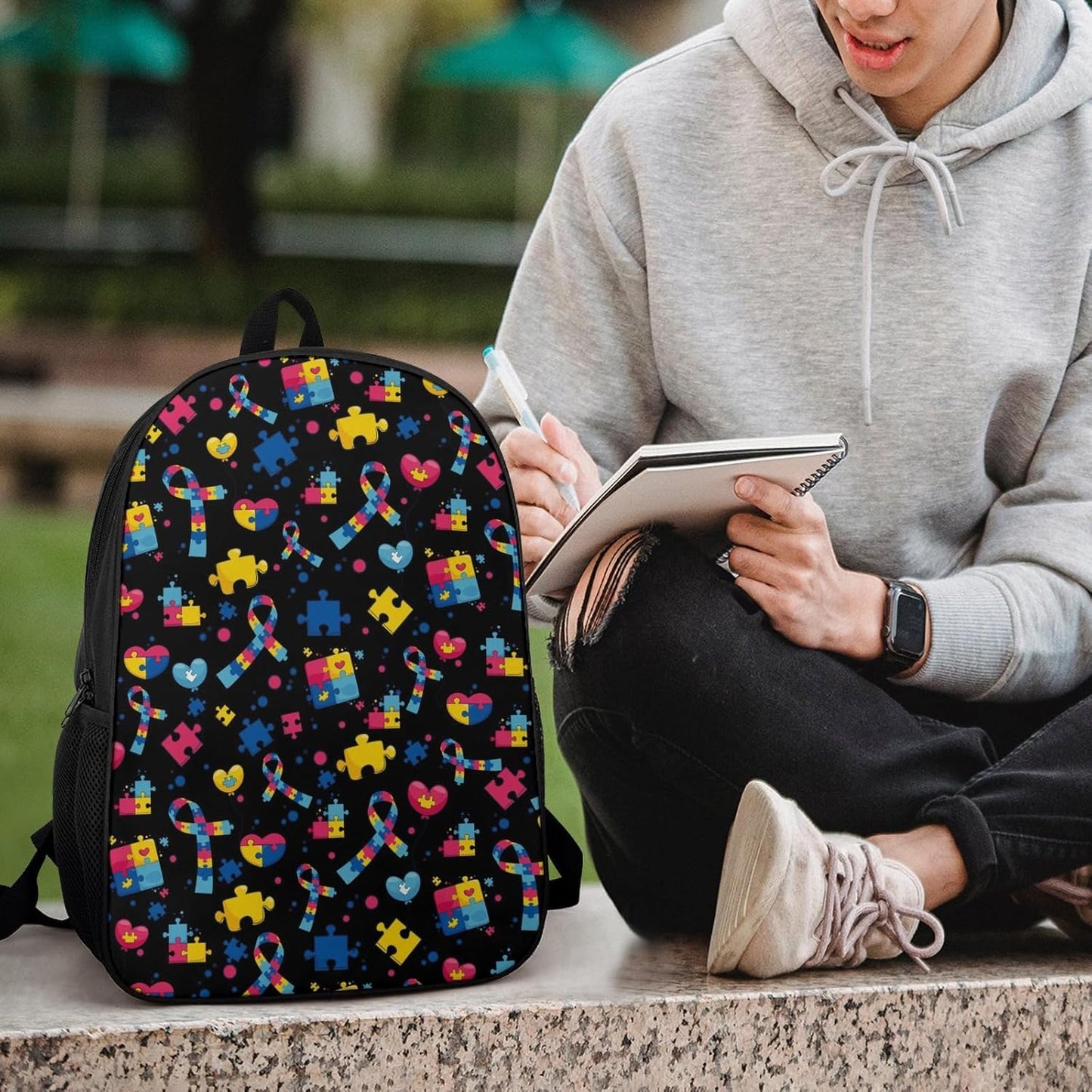 Autism School Backpack Lightweight Laptop Backpacks Large Capacity 1 Main Compartment Outdoor Bookbag for Kids Boys Girls (Color8)