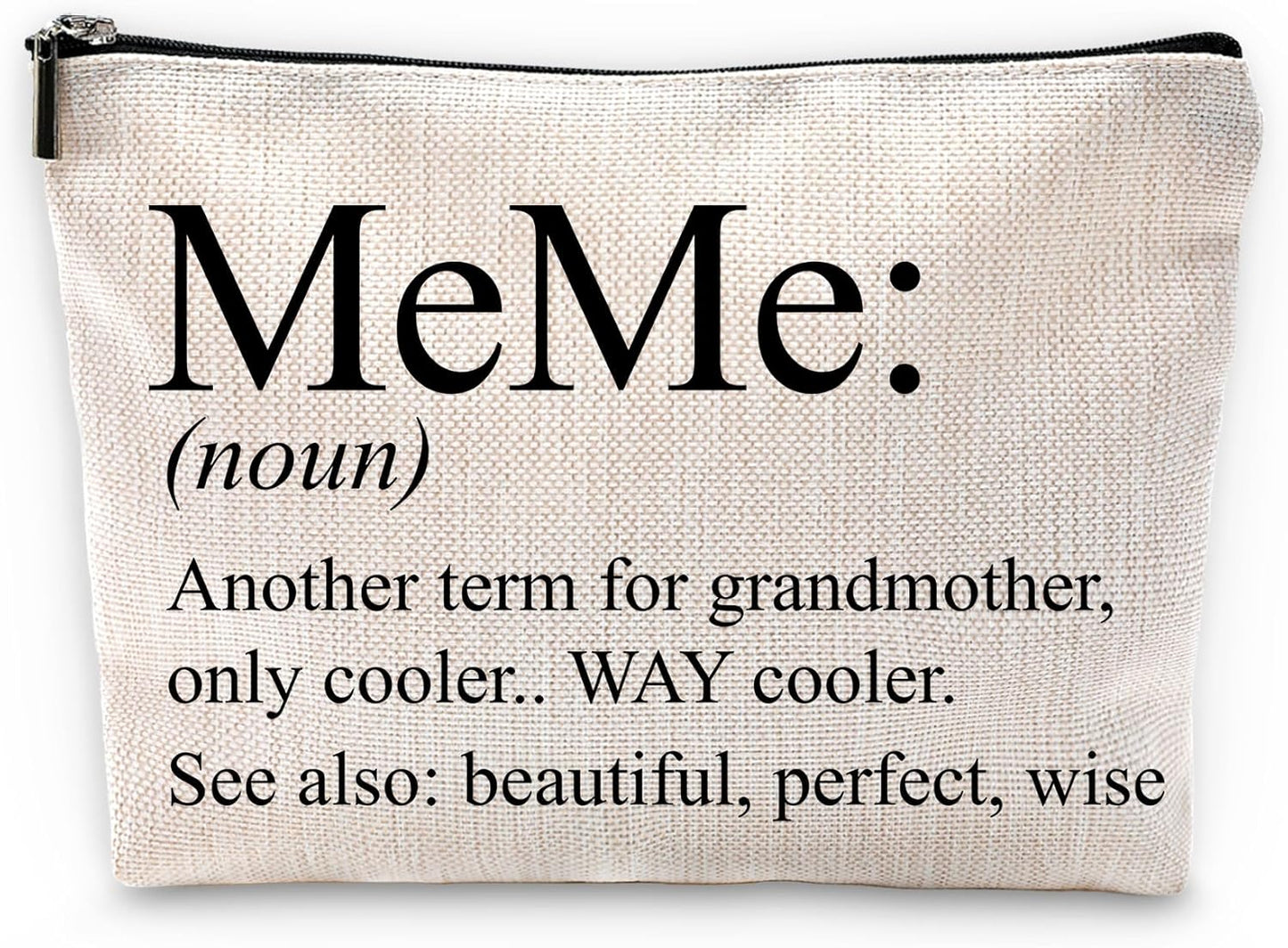 Sufamb Meme Gifts for Grandma,Grandma Makeup Bag,Meme Gifts,Meme Mother's Day Gifts,Grandma Gifts,Grandma Gifts from Grandchildren,Grandma Birthday Gifts,Meme Small Cosmetic Makeup Bag for Purse