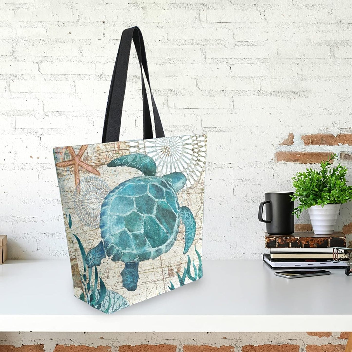 senya Large Beach Shoulder Bags Canvas Tote Water Resistant for Gym Travel Daily