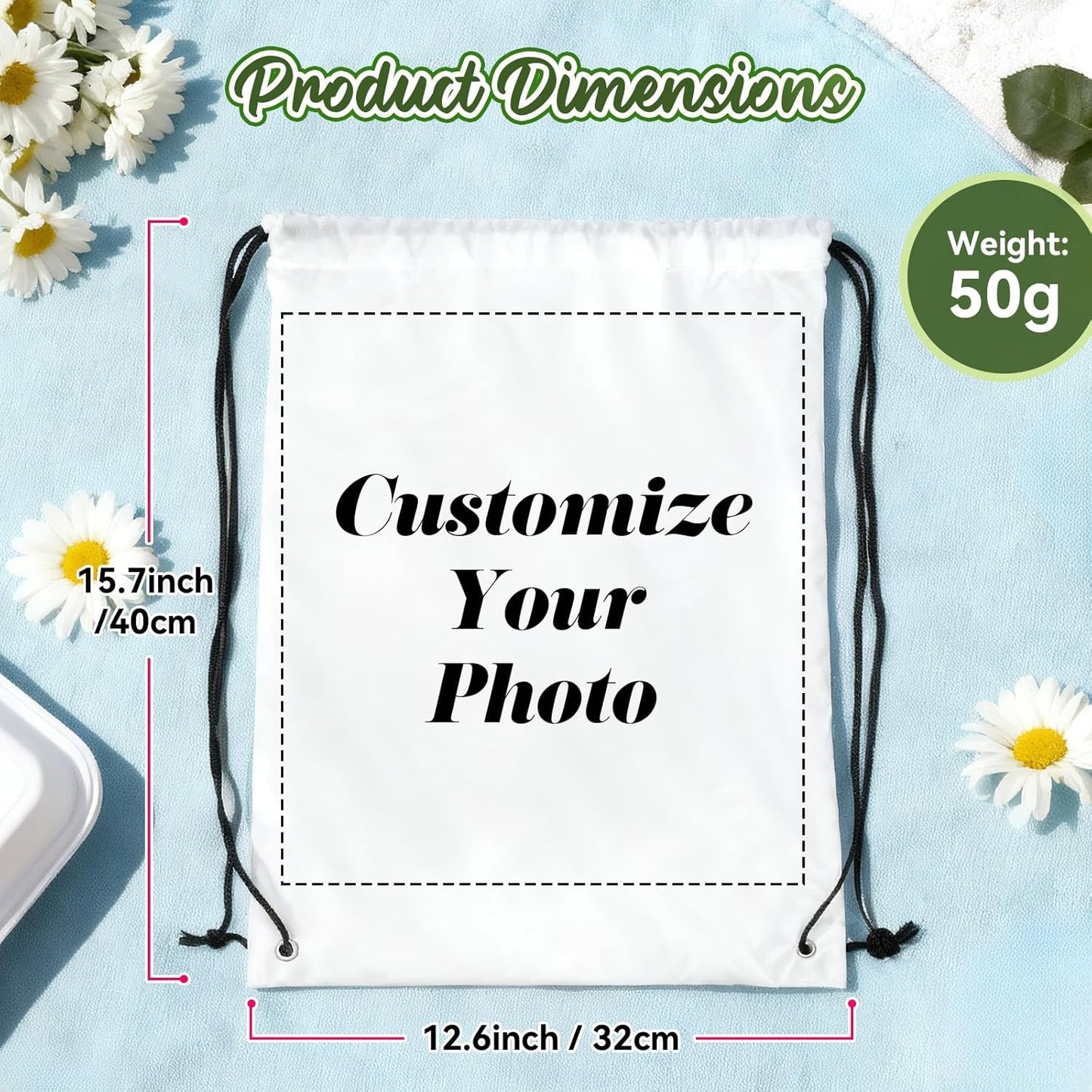 Custom Drawstring Backpacks, Personalized Drawstring Bags Bulk Great for Travelling Gym and for Everyday Use Reusable (10)