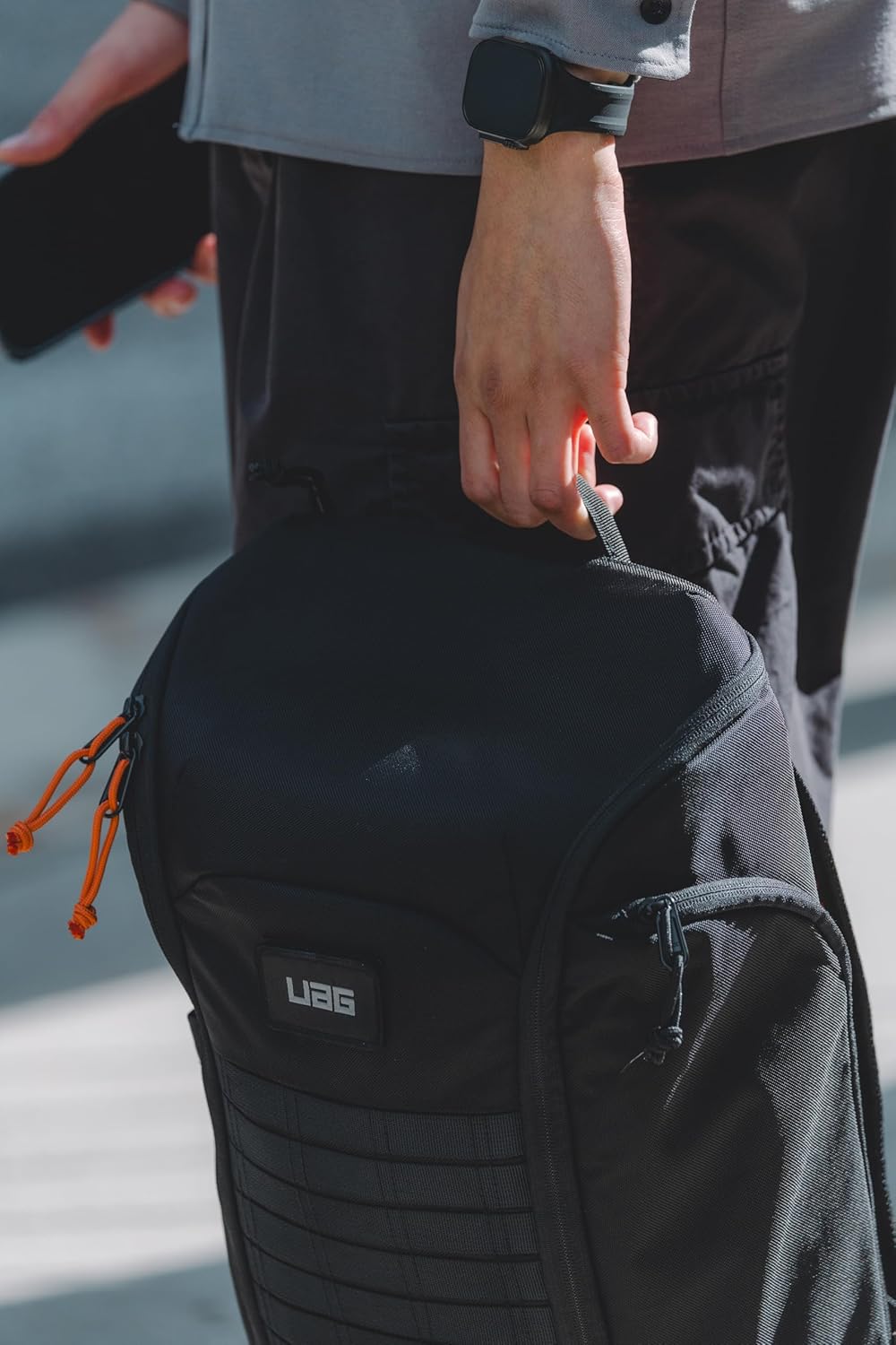 URBAR ARMOR GEAR UAG 20-Liter Laptop Backpack - Lightweight Travel Carry-on Luggage Daypack Fits up to 16" Laptop, Civilian Black/Orange