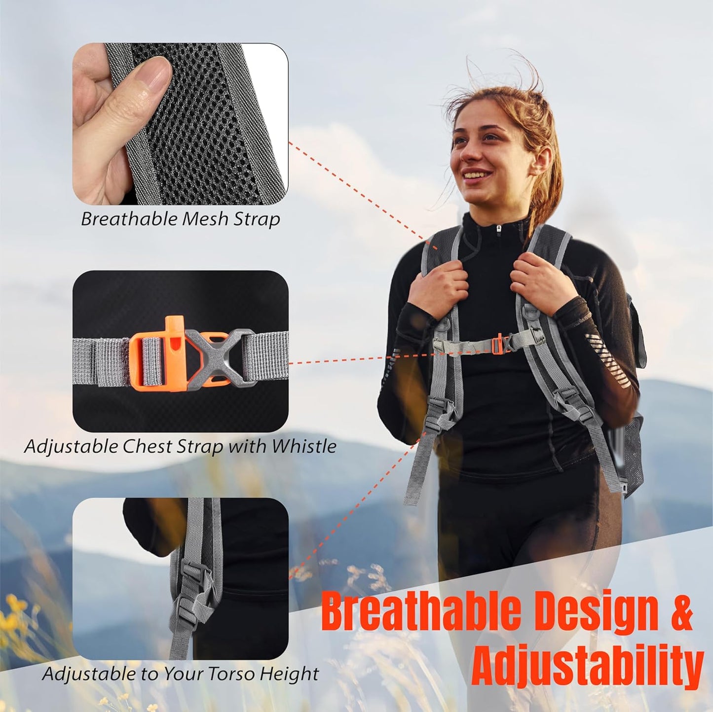 TREKOLOGY 30L Waterproof Lightweight Backpack – Foldable, Durable Daypack for Men & Women with Chest Strap & Multiple Compartments – Compact, Comfortable, Ideal for Hiking, Camping, Travel & Outdoors