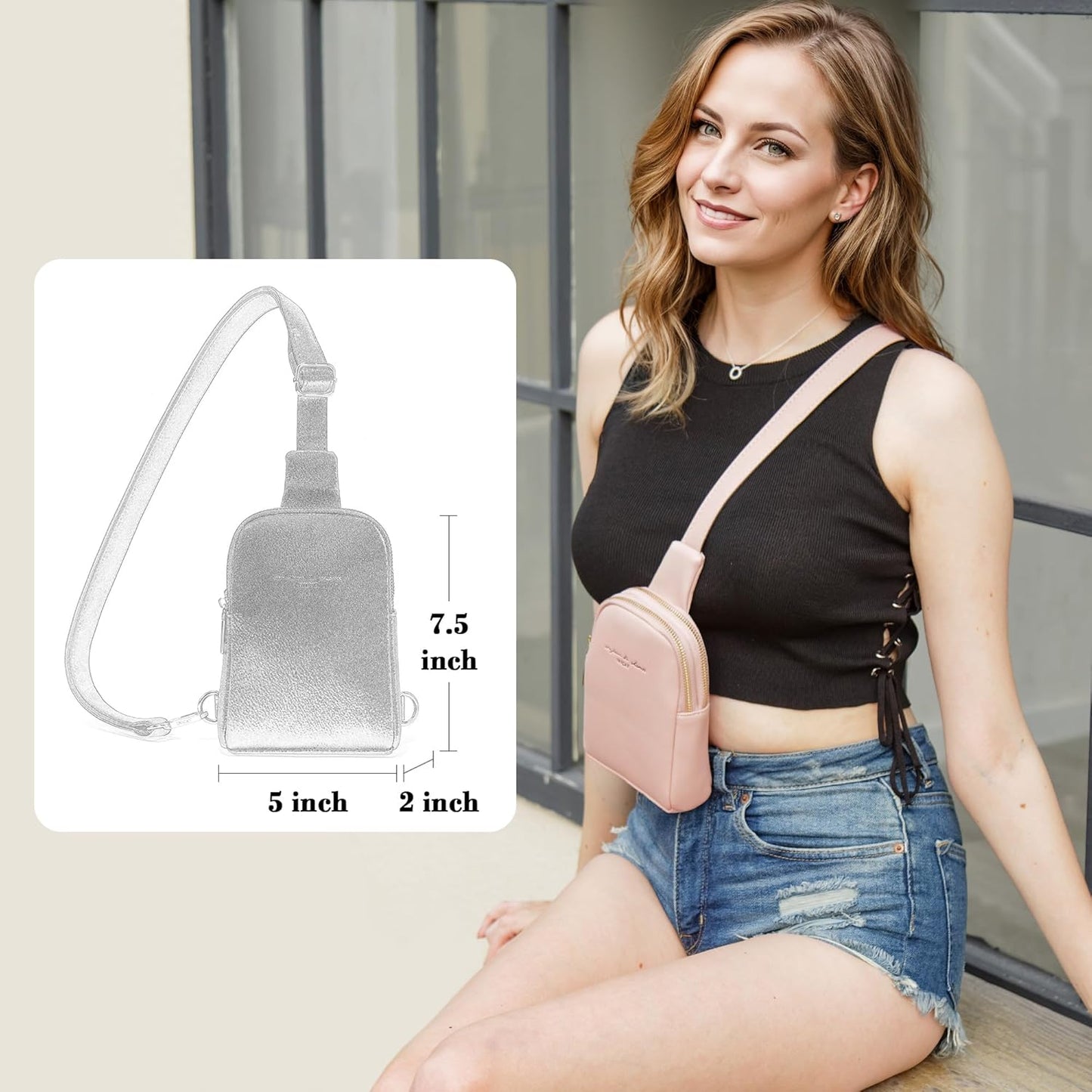 INICAT Travel Small Sling Bag Faux Leather Crossbody Bags Women Cross Body Bag Purses for Woman