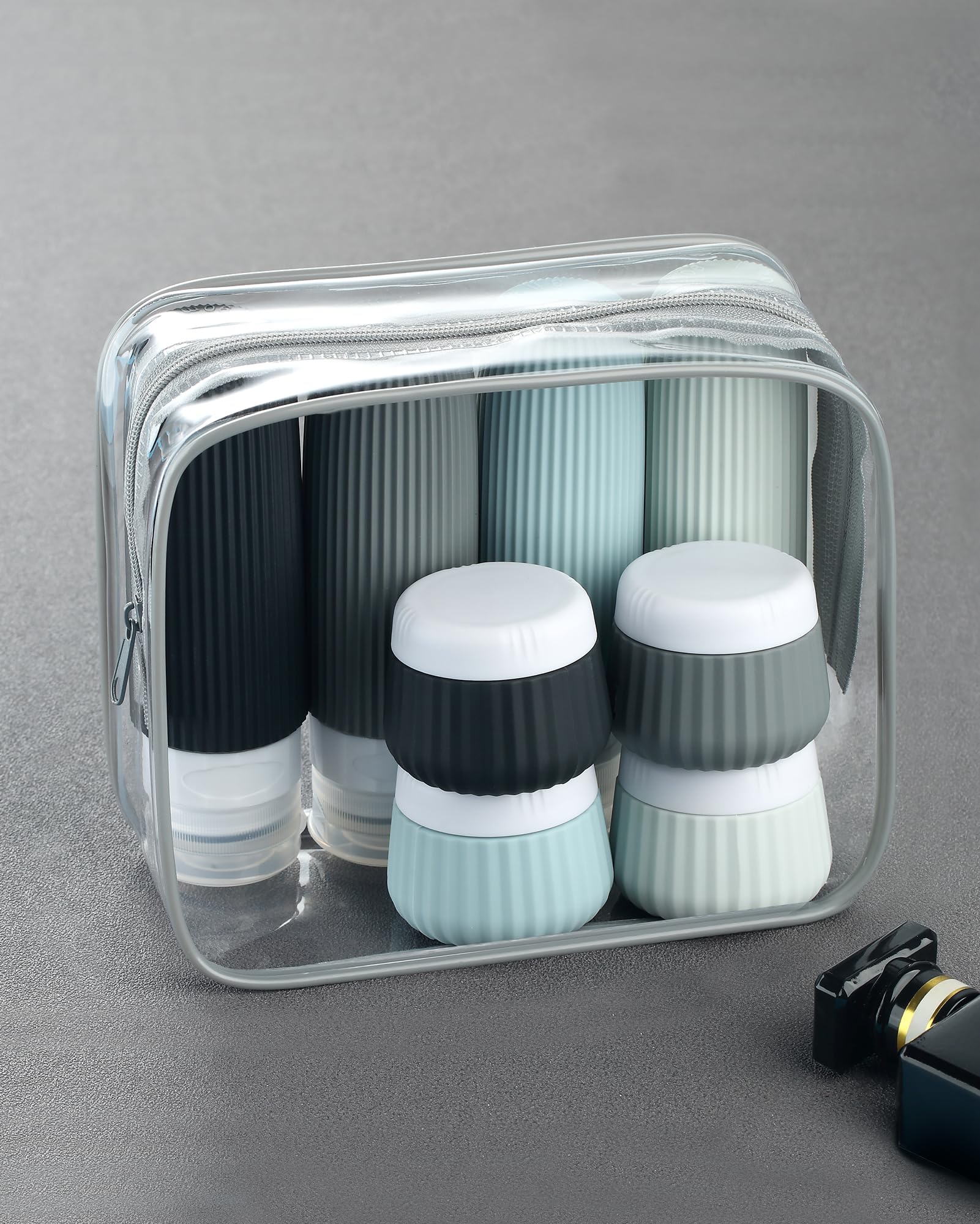 Mrsdry Travel Bottles - 8 Pack, TSA Approved Travel Size Toiletries, Leak Proof Silicone Squeezable
