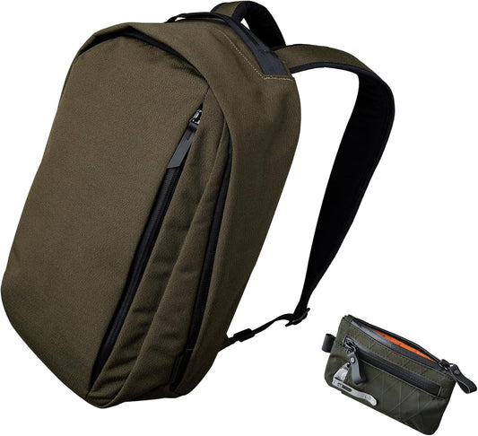 ALPAKA Metro Backpack and Zip Pouch Pro -12L Fits a Thin 14" Laptop Small Backpack, Soft Touch Fleece Lined Laptop Sleeve, Slim Zipper Wallet with RFID Blocking, ID Card Holder, YKK Zippers