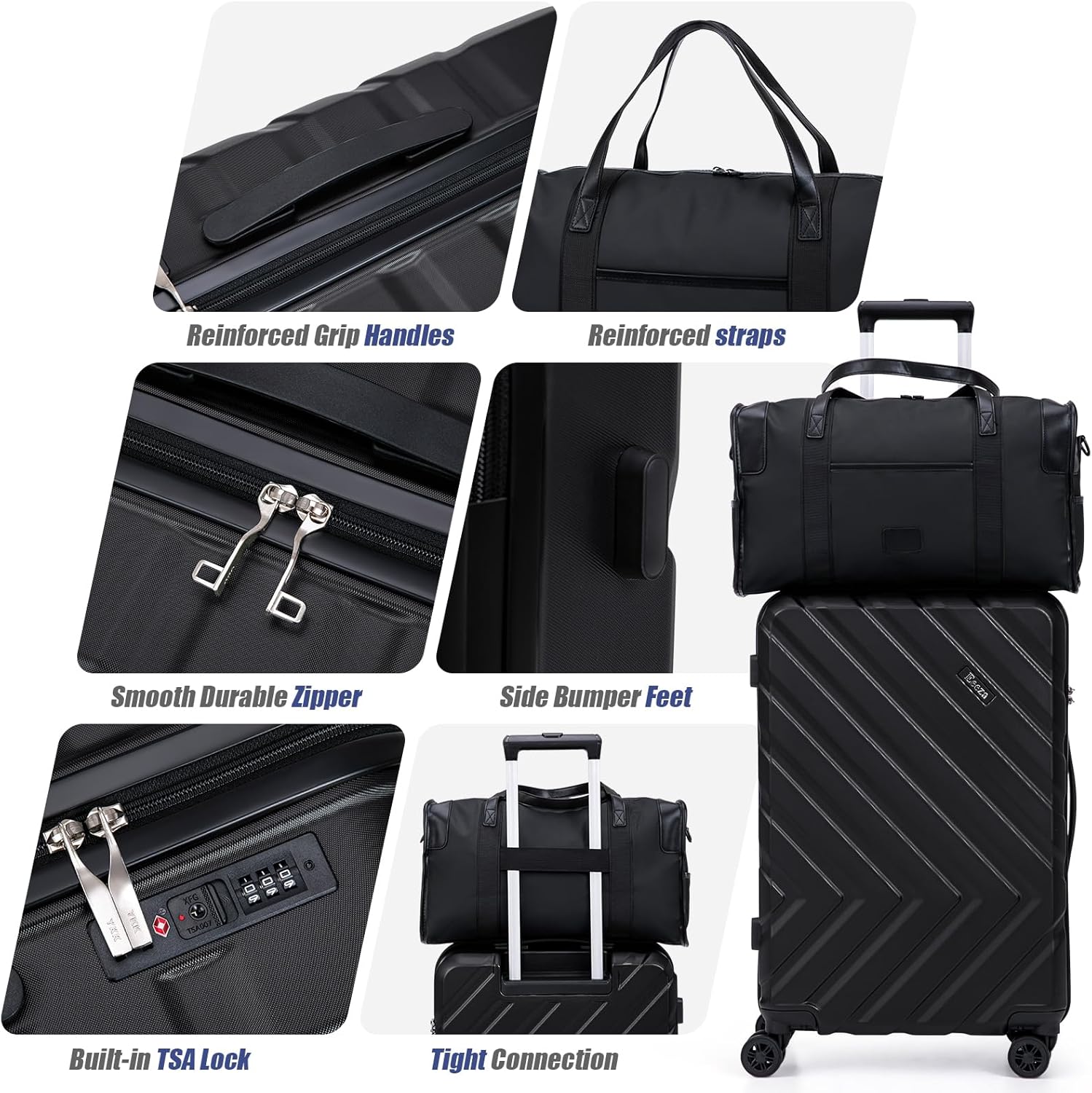 Luggage Sets 5 Piece, Suitcases with Wheels, ABS Hard Case Luggage with TSA Lock Spinner Wheels