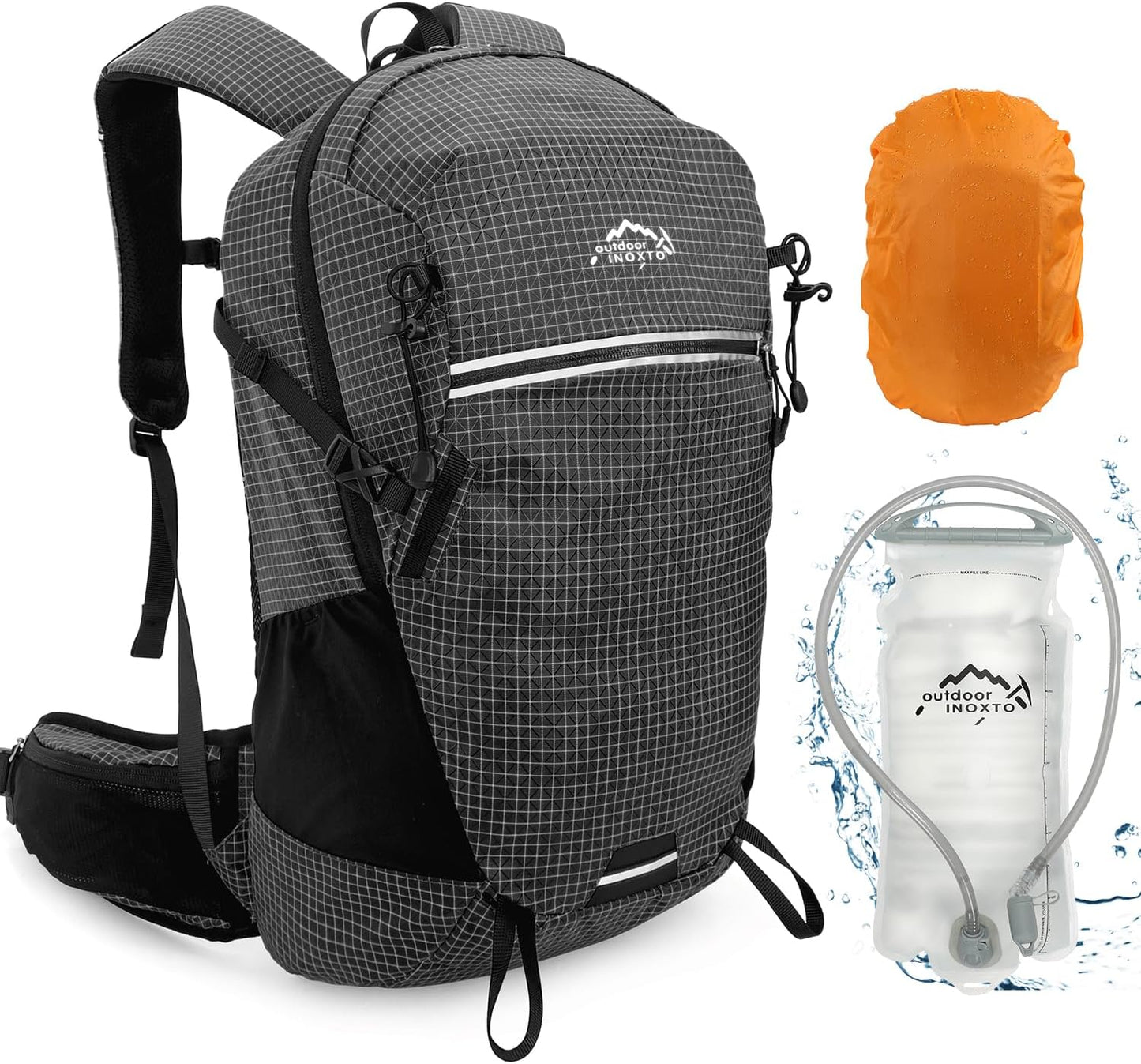 Hydration Backpack, 25L Hiking Backpack with 3L Water Bladder and Rain Cover, Hiking Water Backpack