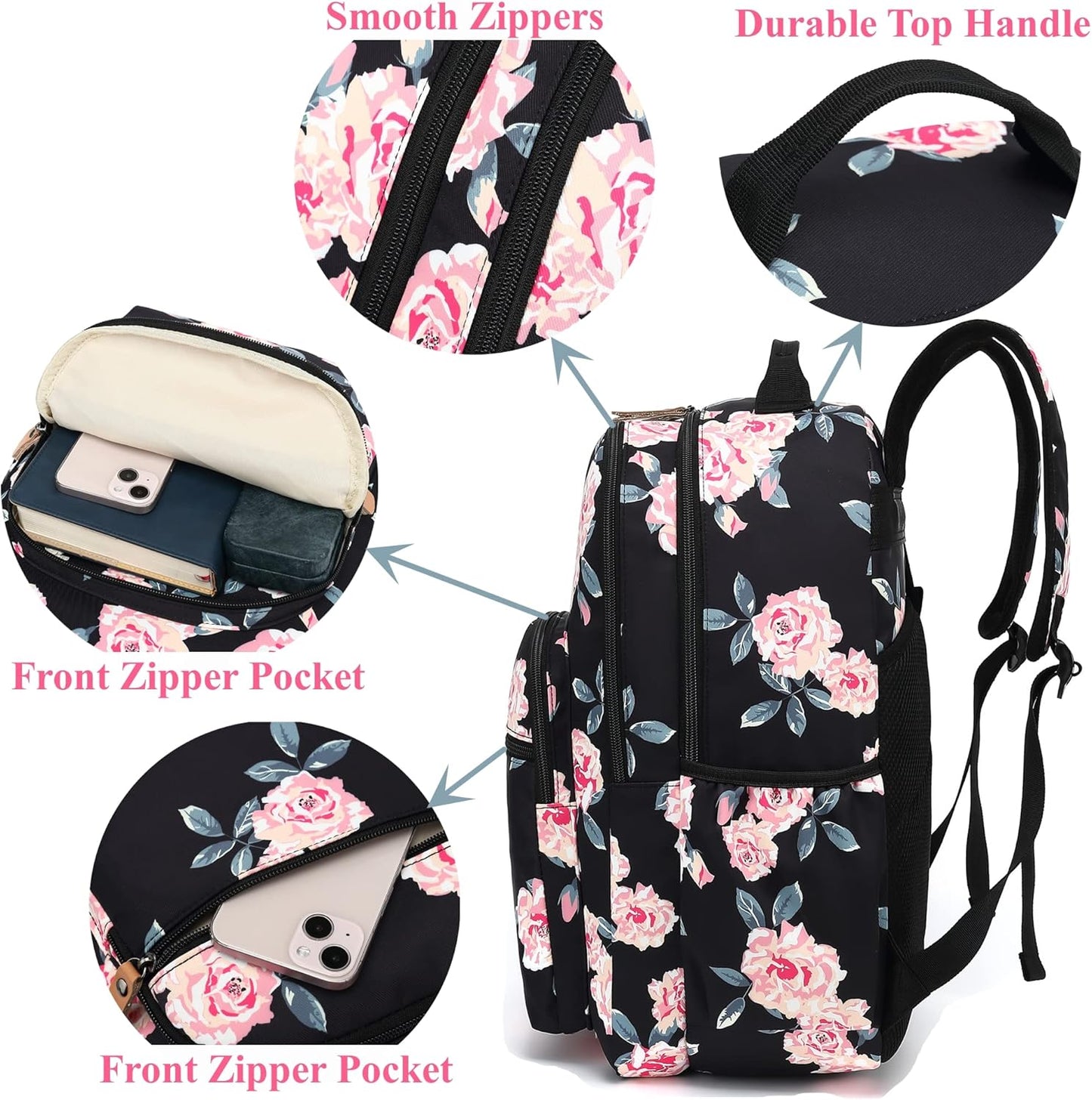 Travel Backpack for Women Large Laptop Backpack Water Resistant Stylish Backpacks Cute Cat College Dapack Shoulder Carry On Bag Gary