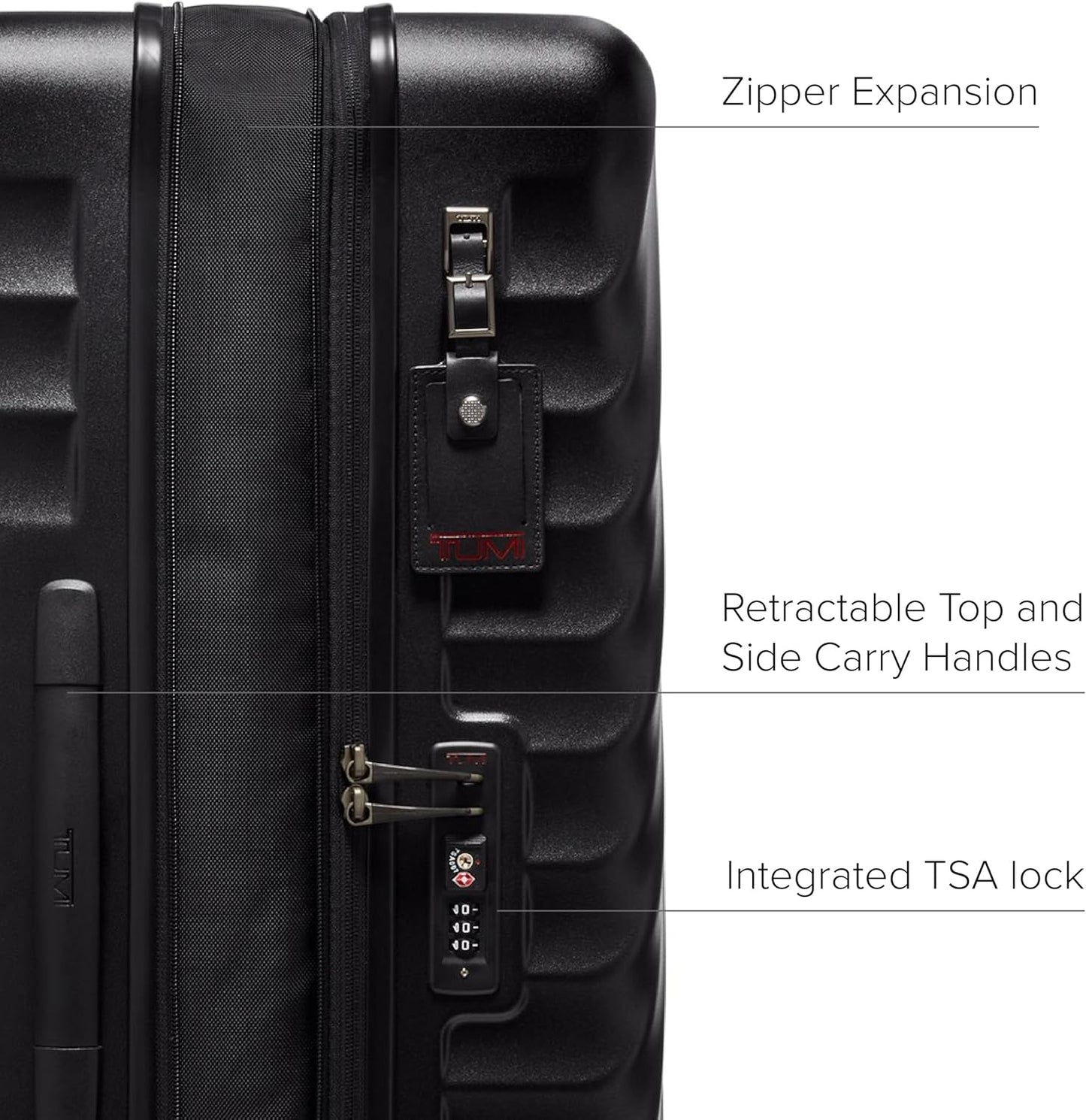 TUMI - 19 Degree Extended Trip Expandable 4 Wheel Packing Case - Durable Hard Shell Zipper Expansion Checked Bag - Suitcase - Matte Black