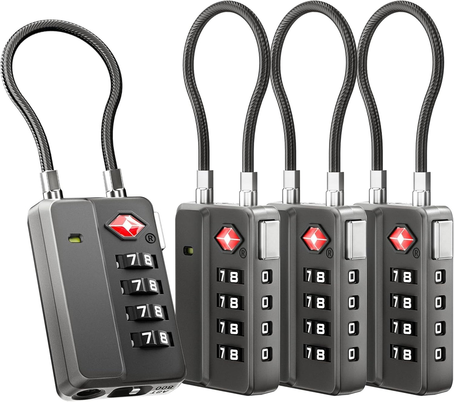 LUGGEX TSA Locks for Luggage, One-Button Reset TSA Approved Luggage Locks, Suitcase Locks, Ease of Use & Durable