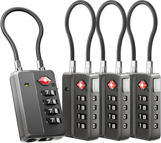 LUGGEX TSA Locks for Luggage, One-Button Reset TSA Approved Luggage Locks, Suitcase Locks, Ease of Use & Durable