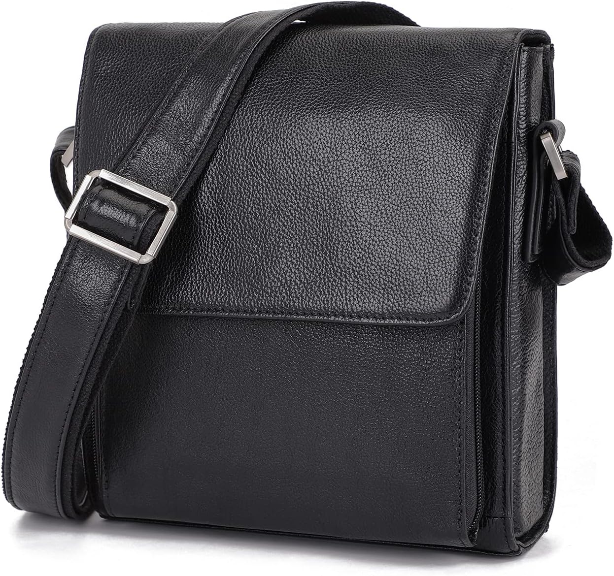 Augus Leather Messenger Crossbody Shoulder Bag for Men Work Business Casual Adjustable straps With YKK Metal Zipper