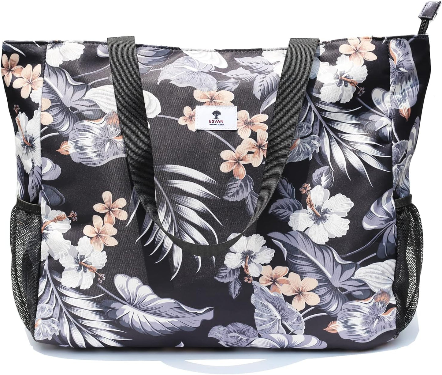 LARGE BEACH BAG Water Resistant Lightweight 20 inch Women Oversize Tote Bag for Gym Beach Travel Pool Yoga Nurse