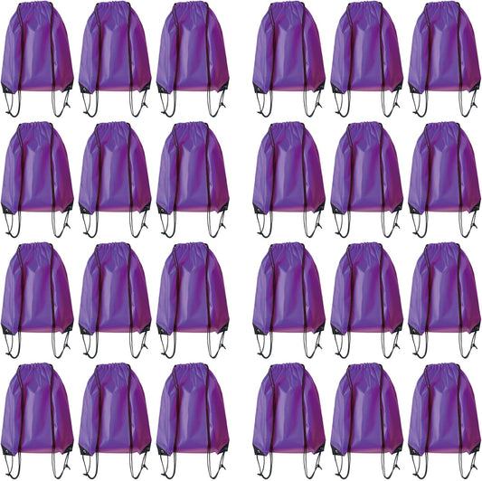 Drawstring Backpack Bulk 24Pcs Draw String Backpack Bags DIY Gym Sports Traveling Yoga Cinch Bag Sackpack Drawstring(purple)