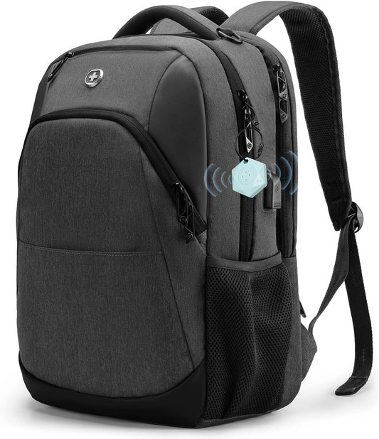 Swissdigital Design Business Laptop Backpack, College Laptops Backpack with USB Charging Port for Men and Women Fits 16 Inch Notebook, Grey | ANDWIL