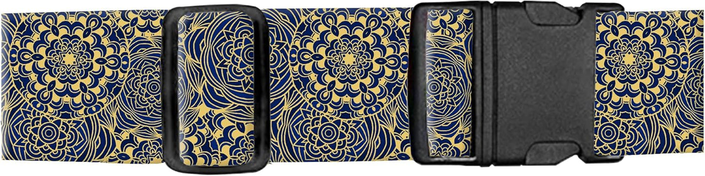Luggage Straps for Suitcases, Adjustable Travel Belt, Durable Wide Luggage Strap, Cute Suitcase Strap Identifiers with Buckle, Bag Straps for Luggage, Luxury Mandala Pattern