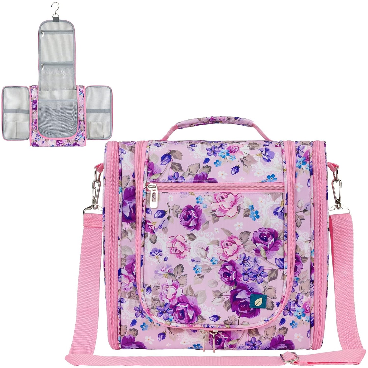PAVILIA Extra Large Toiletry Bag Travel Bag for Women Men, Hanging Cosmetic Organizer, Water