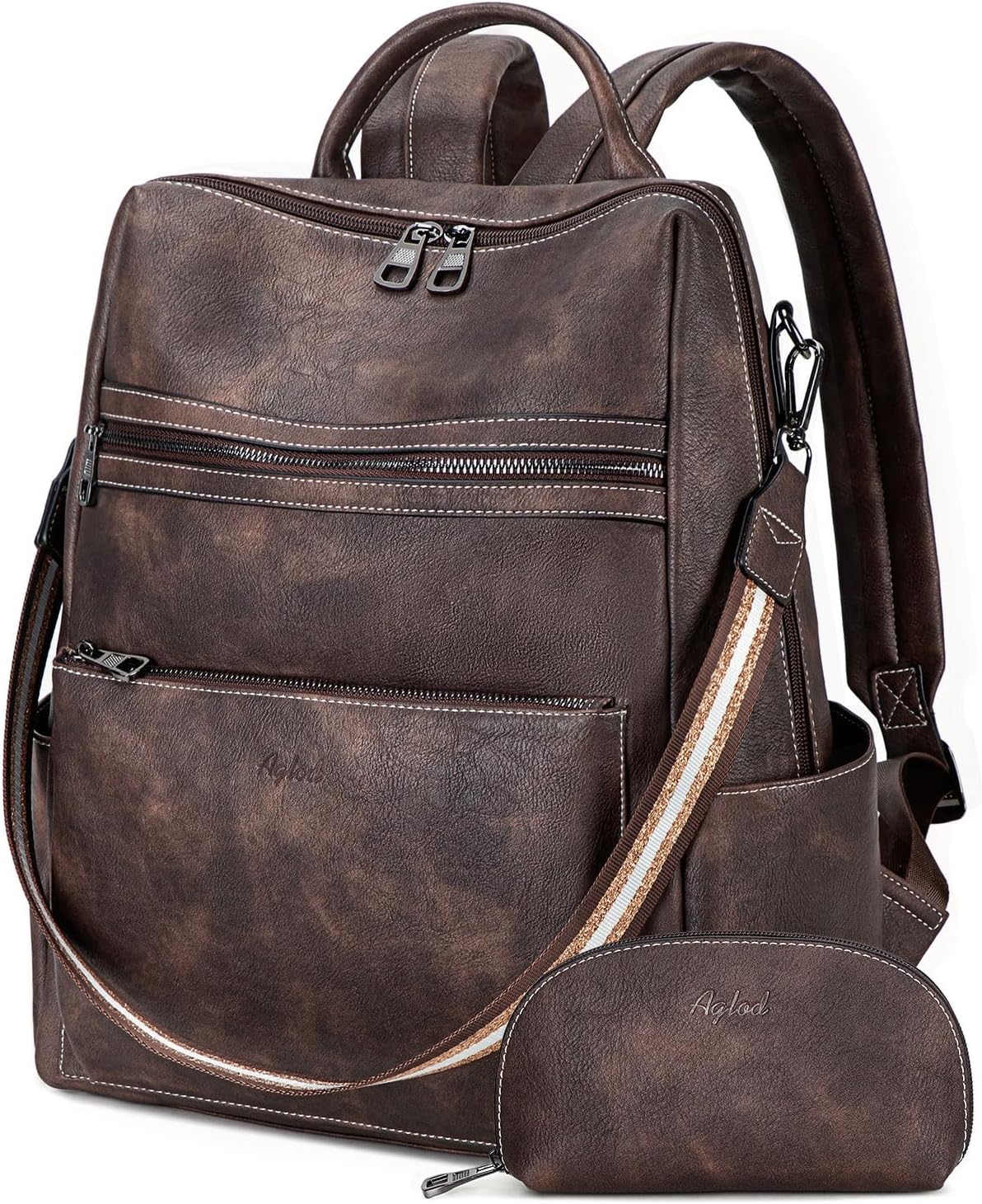 Vegan Leather Laptop Backpack for Women 15.6 Inch Work Backpack Purse for Travel College