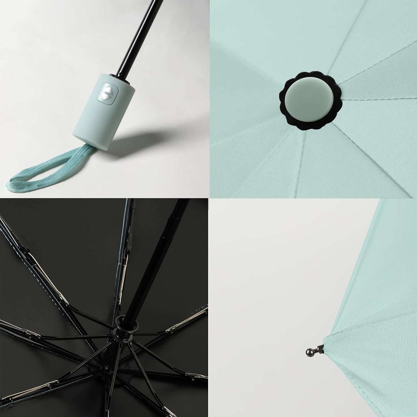 BAODINI Small UV Protection Travel Umbrella Compact for Rain and Sun UPF 50+ Windproof Portable 42
