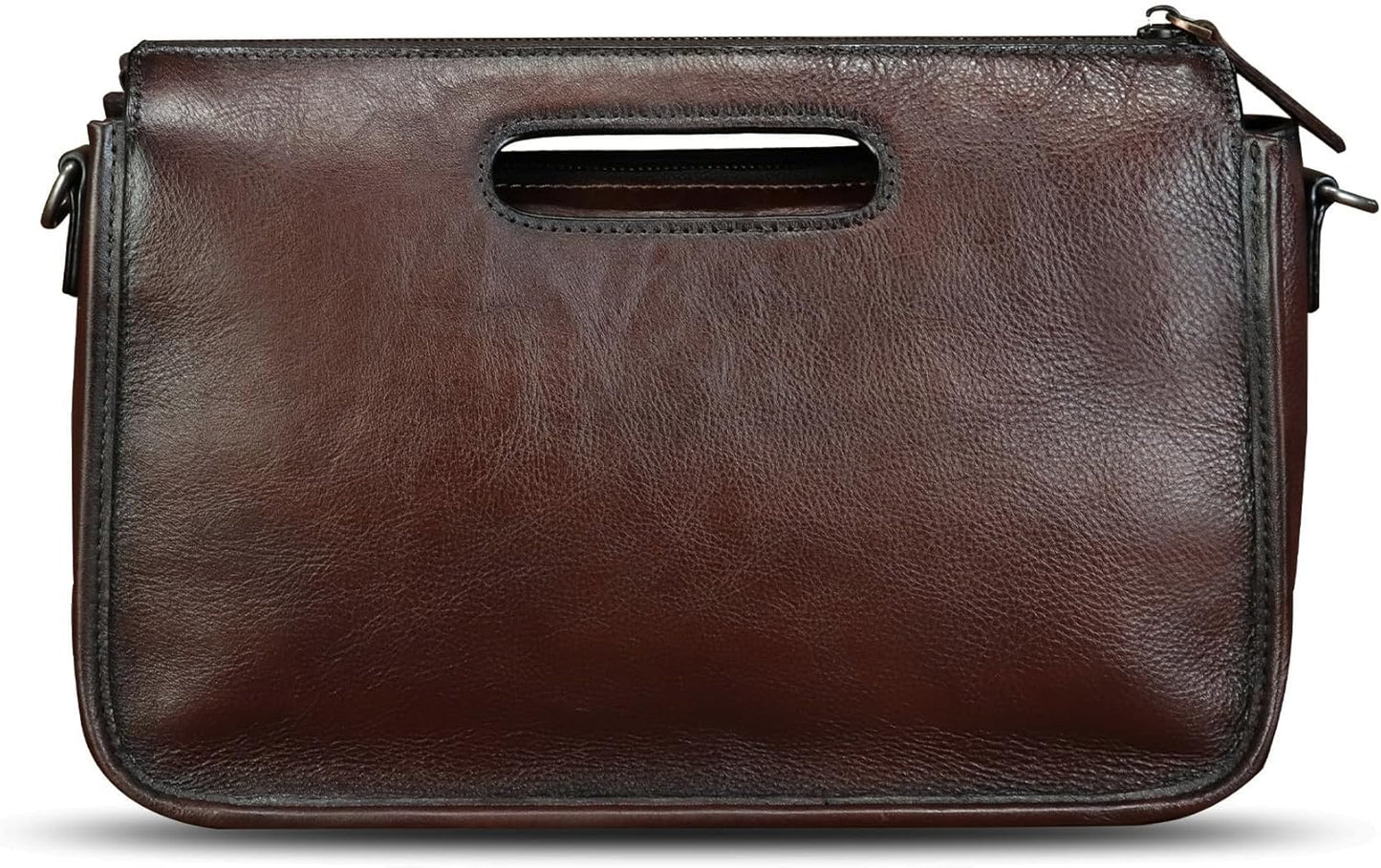 Genuine Leather Purses and Messenger Bag for Men Vintage Leather Briefcase Handbags Satchel Bags Shoulder Bag with Strap