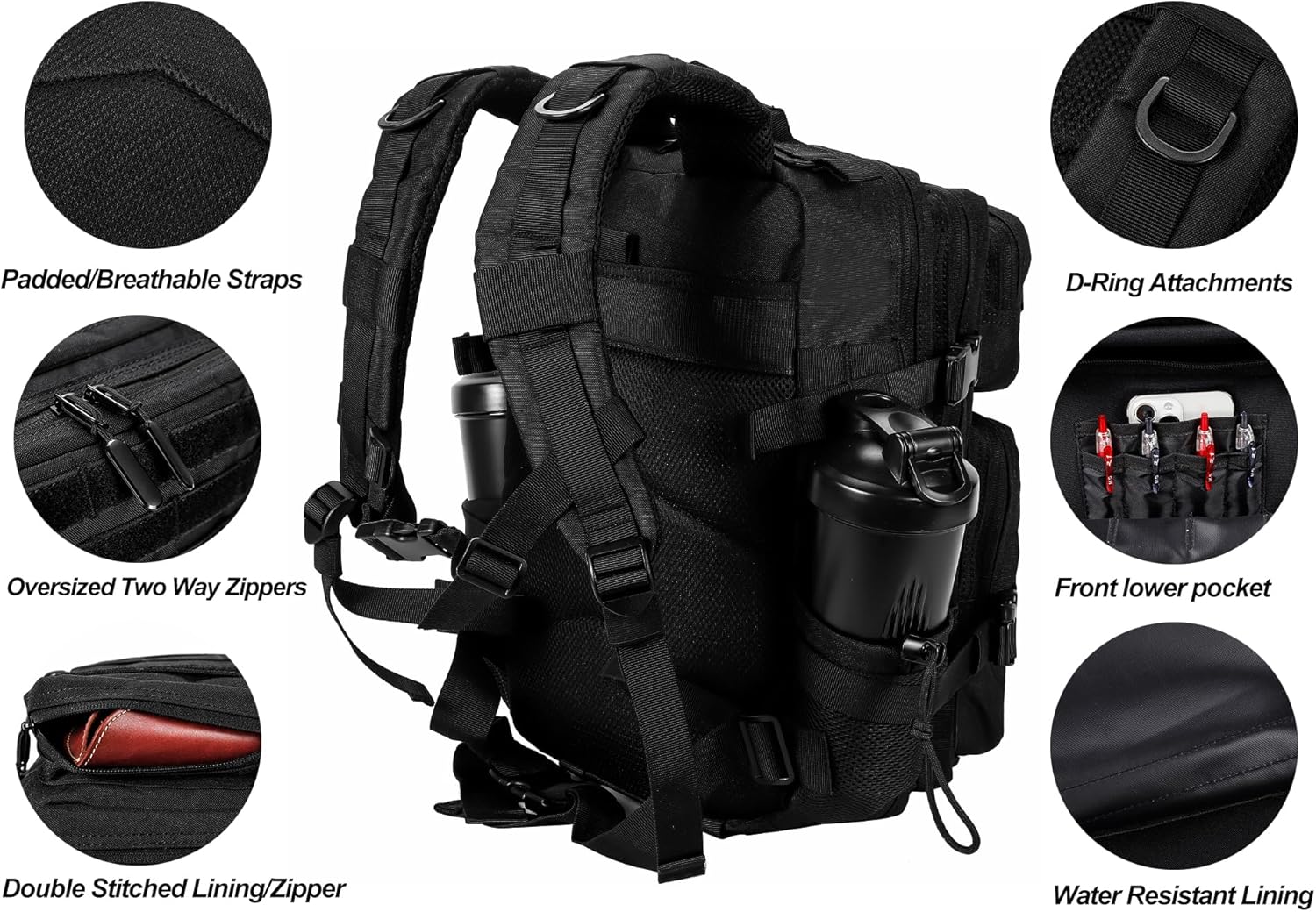 LHI Tactical Military Backpack for Men and Women 25L/35L Army Assault Pack Bag Small Rucksack with
