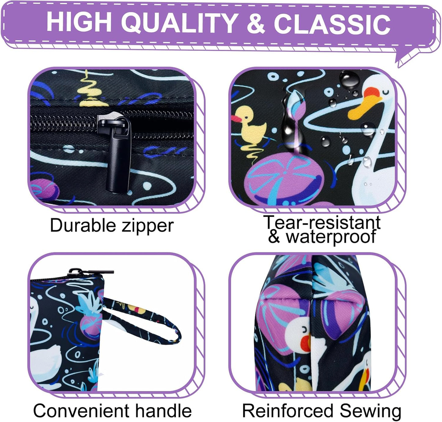 Gloppie Makeup Bag Cute Sunscreen Bag Travel Cosmetic Bag Must Have Purse Essentials Swans