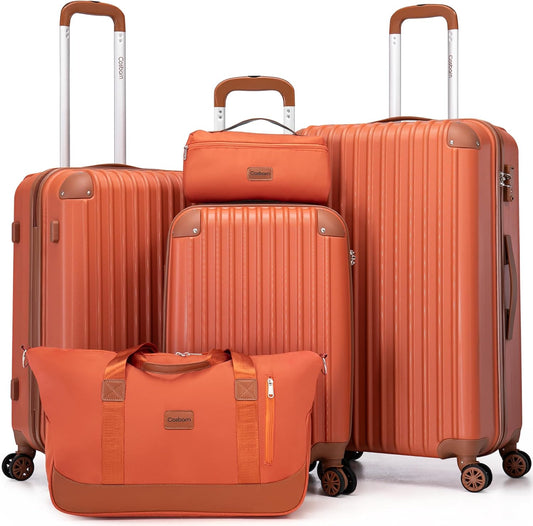 Luggage Sets 5 Piece Suitcases with Wheels, Suitcase Set ABS Hard Case Luggage with TSA Lock Spinner Wheels Durable Travel Luggage