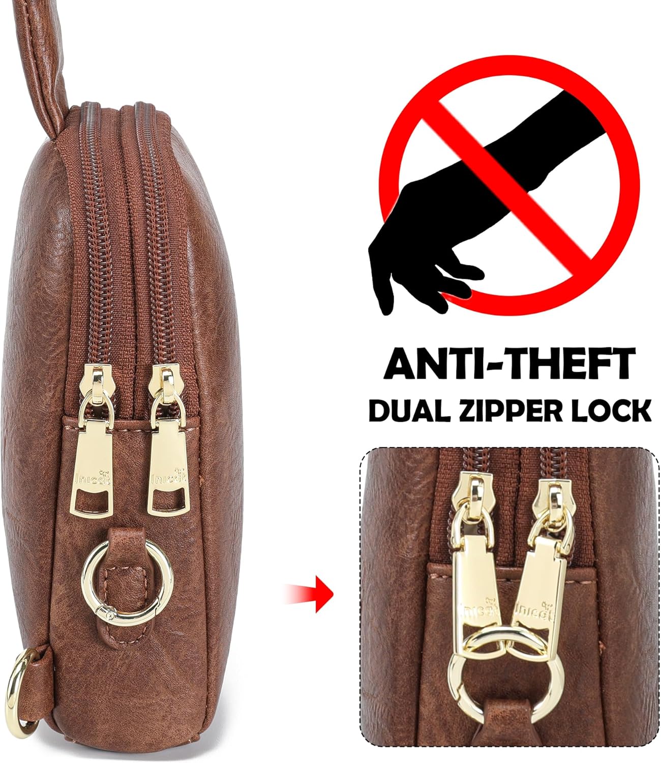 INICAT Travel Small Sling Bag Faux Leather Crossbody Bags Women Cross Body Bag Purses for Woman