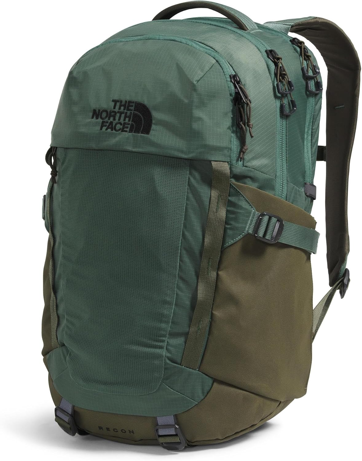 The North Face Recon Everyday Laptop Backpack | Daypack with Water Repellent Finish, 16" Laptop Sleeve, 2 Water Bottle Pockets, Duck Green/New Taupe Green, One Size