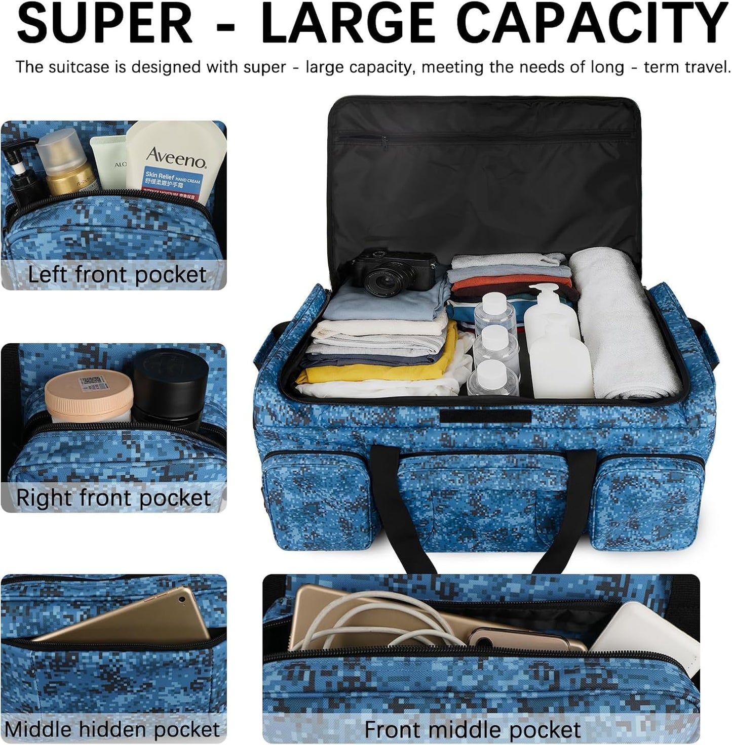 Rolling Duffle Bag with Wheels, 120L Military Luggage Bag for Travel,Large Tactical Heavy Duty Duffel Bags for Deployment Camping Sporting & Outdoor Adventures