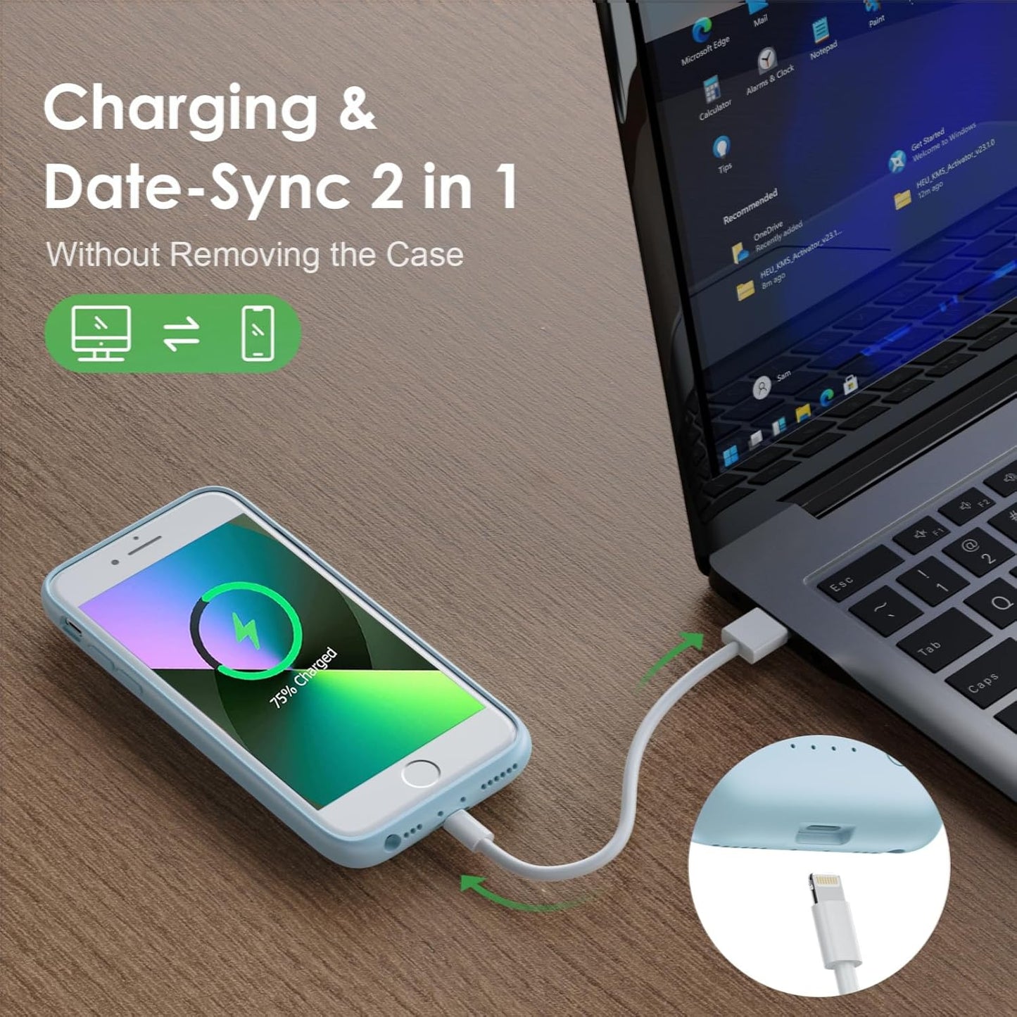 Battery Case for iPhone 6/6s/7/8/SE(2022/2020)(6.1 Inch), [2024 Upgraded] Ultra-Slim 7000mAh Portable Extended Charging Case Cover for iPhone 8, iPhone 7, iPhone 6/6s, iPhone SE Charger Case (Green)
