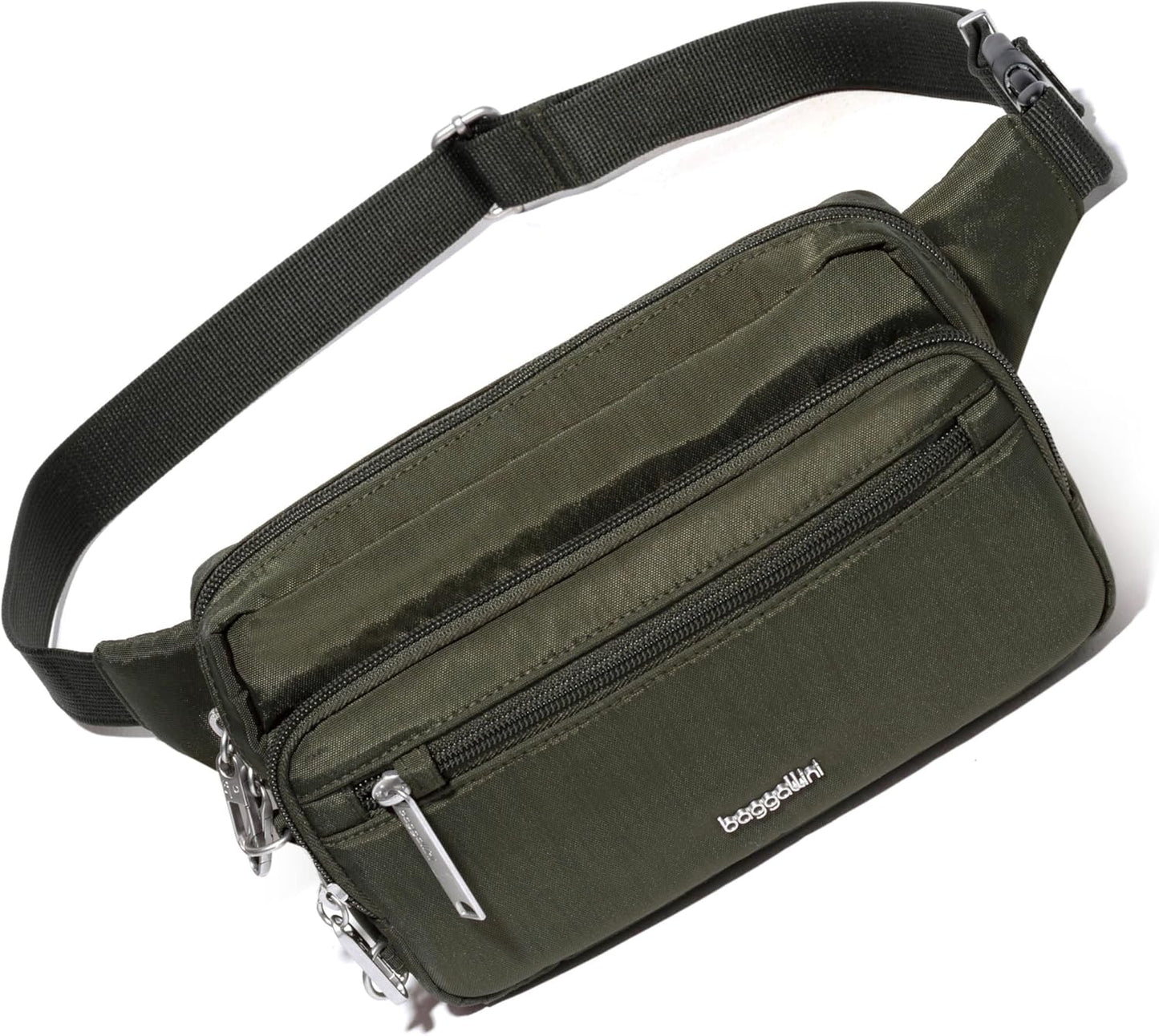 Baggallini Securtex Anti-Theft Belt Fanny Pack for Women RFID Wallet Locking Zipper-Travel Bag Crossbody Purse