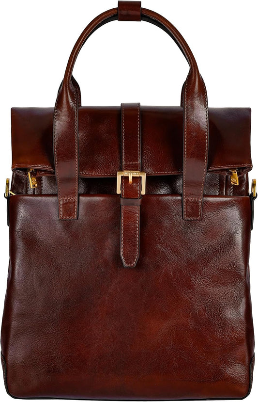 Time Resistance Leather Backpack - Business and Casual Backpack - Real Leather Backpack Made in Italy