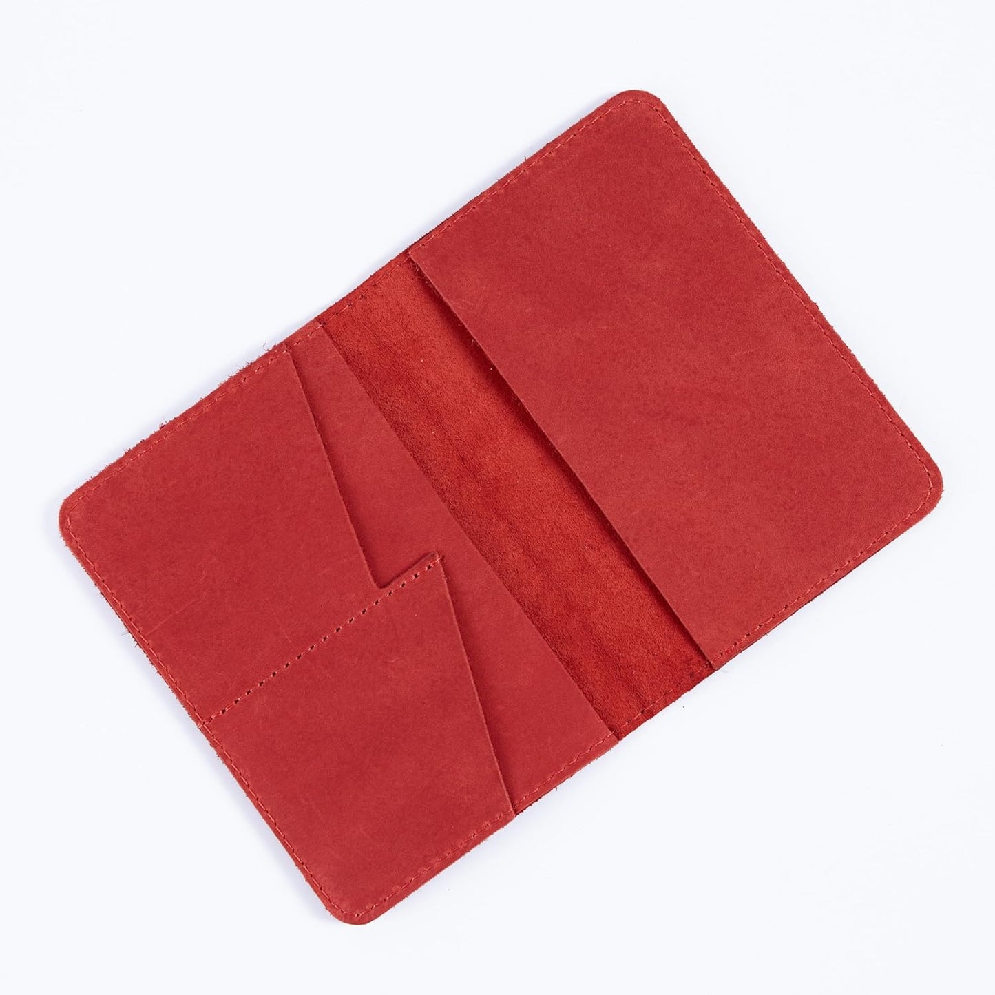 INCARNE Passport Cover - Travel Passport Wallet - Leather Passport Holder for Men Women Family with Card Slots & Note Compartmen - Sleeve Protector - Genuine Leather - Vintage Red