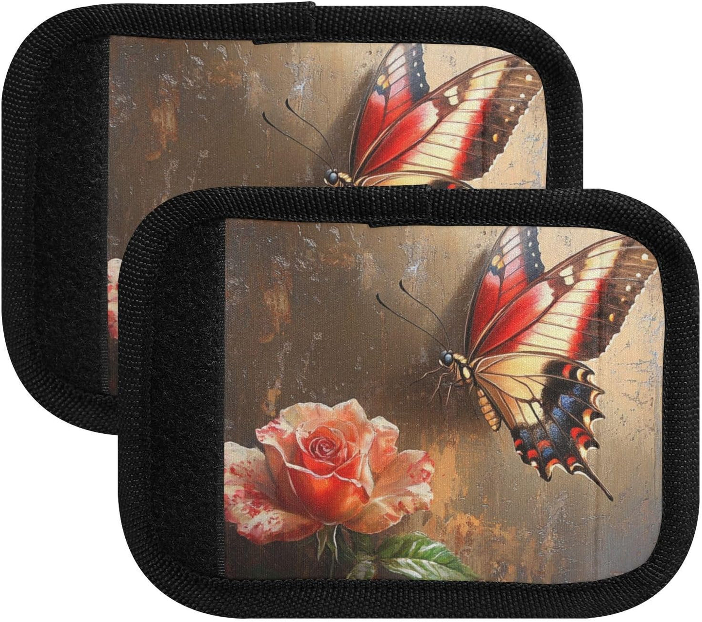 Roes Butterfly 4 Pack Luggage Handle Wraps Covers for Suitcase Identifiers Bag Tags Travel Accessories