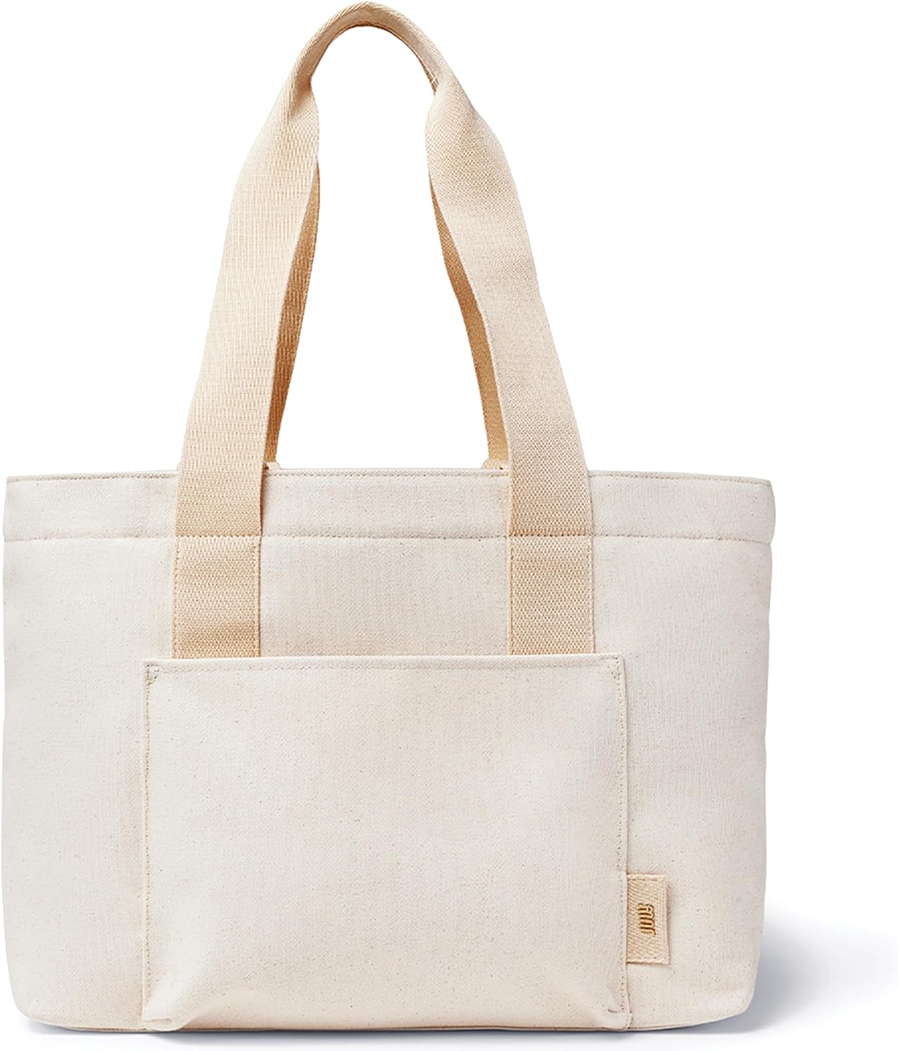Everyday Large Tote Bag for Women with Laptop Sleeve, Pass-Through Band, Luggage Sleeve, Drink Bottle Holder, Simple Modern Tote Bag for Travel, Work, Commute & Daily Use - 22L - Natural