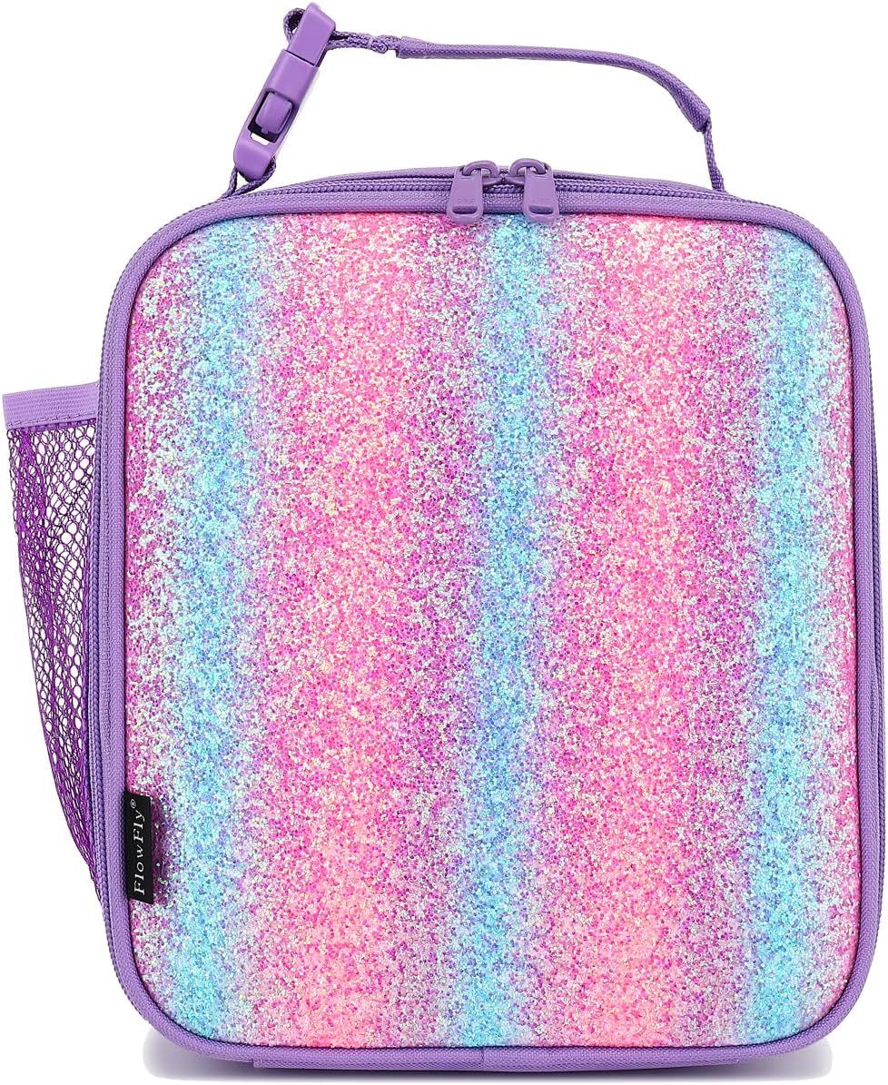 FlowFly Lunch box Insulated Soft Bag Mini Cooler Back to School Thermal Meal Tote Kit for Girls
