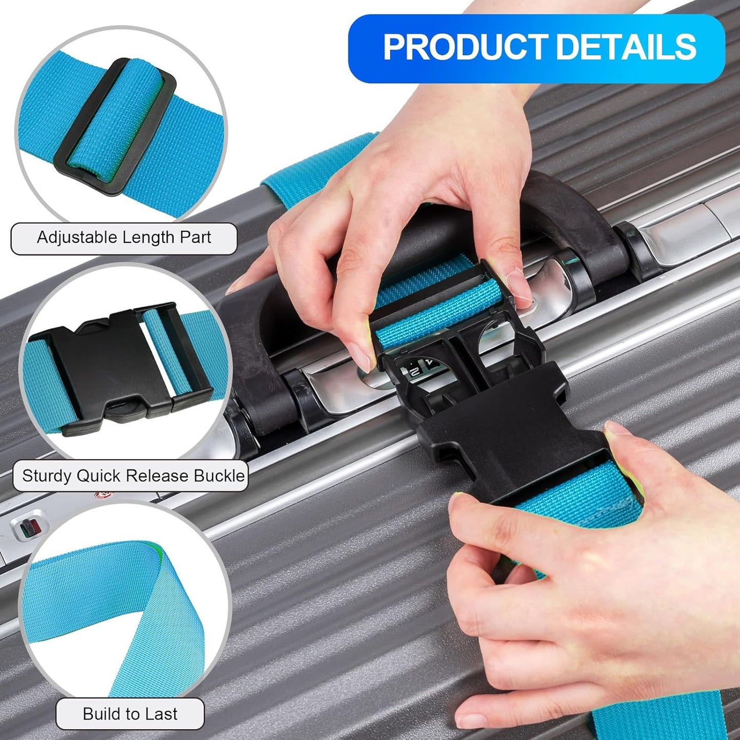 Luggage Straps for Suitcases TSA Approved, Travel Belt Suitcase Belt, Suitcase Straps TSA Approved