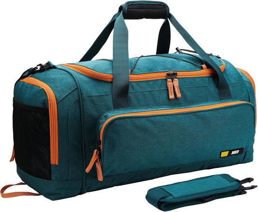 MIER Large Gym Bag for Men Sports Duffle Bag with Shoe Compartment 60L Lightweight Duffel Bags for Workout Fitness Travel