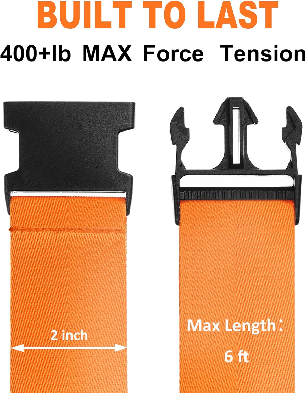 Luggage Straps for Suitcases TSA Approved Travel Belt 8 Pack by Chelmon (Orange)