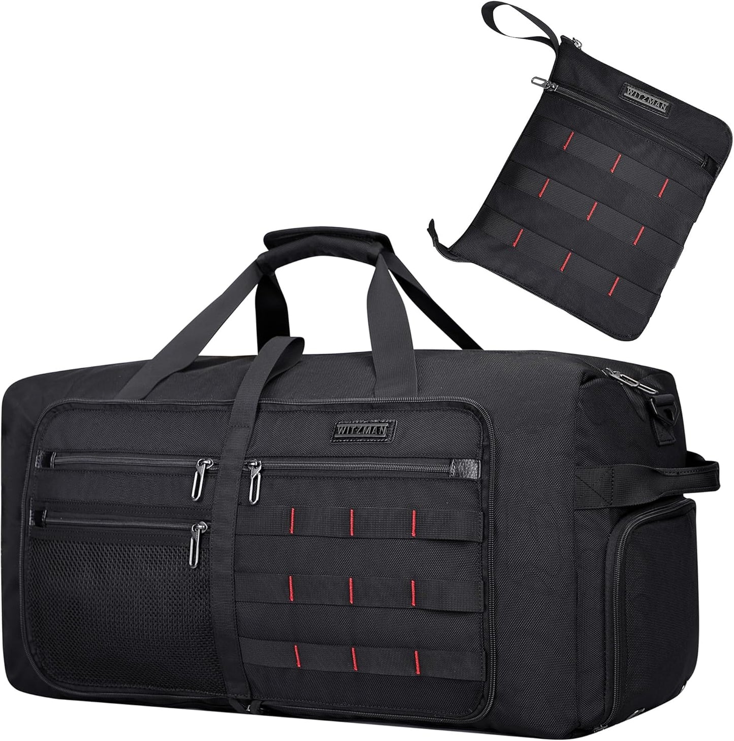 WITZMAN Foldable Duffle Bag for Travel 65L Lightweight Packable Duffel Bag with Shoes Compartment